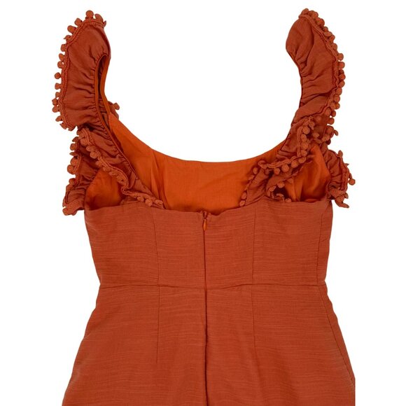 Selfie Leslie Orange Layered Crochet Ruffle Trim Cotton Mini Dress Party Dress - Picture 11 of 16